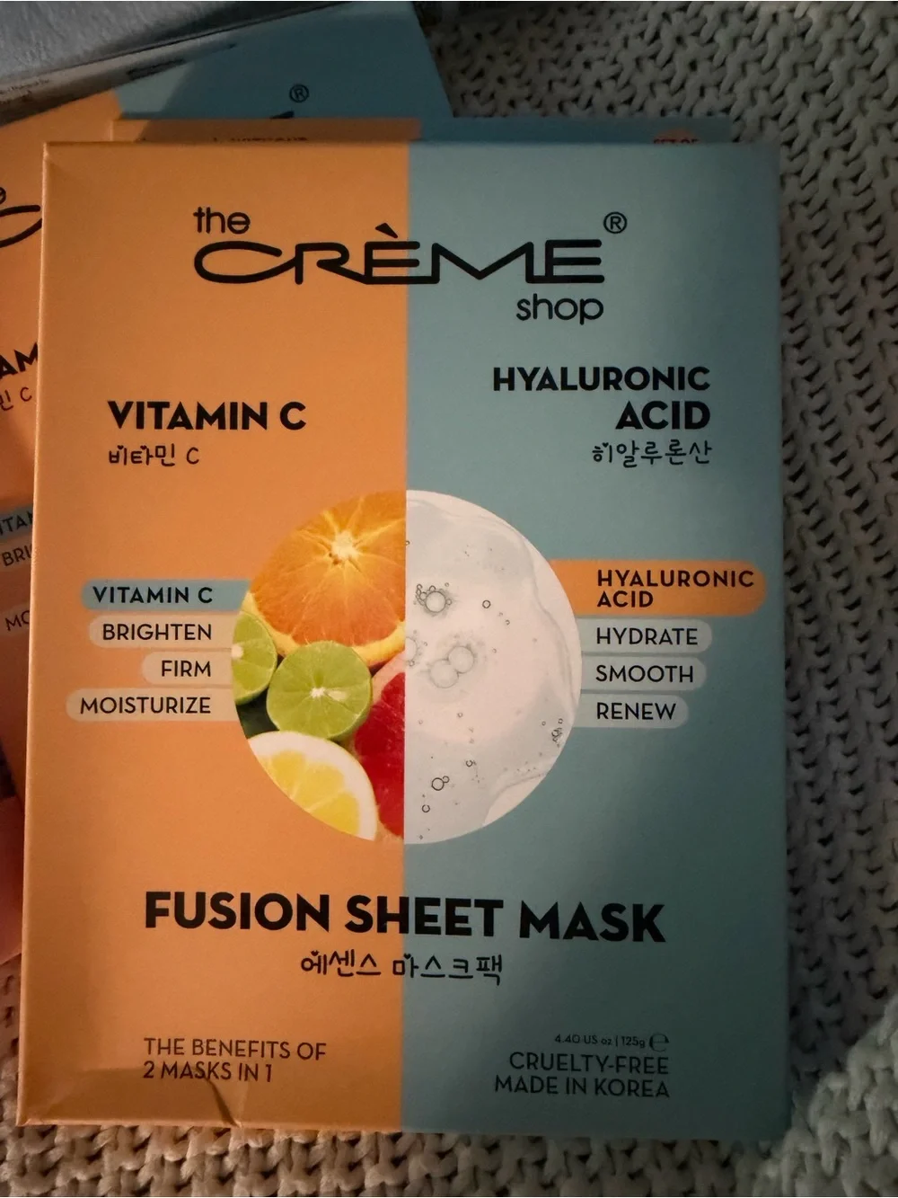 Vitamin C & Hyaluronic Acid Fusion Sheet Mask - Orange/Blue